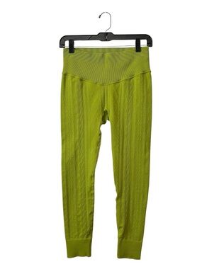 JoyLab 7/8 Length High Rise Leggings Women's Size M Green Knit Textured Active